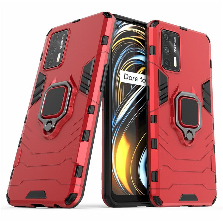 Cool Guard PC + TPU Combo Hybrid Phone Cover Case with Kickstand for Realme GT 5G - Red