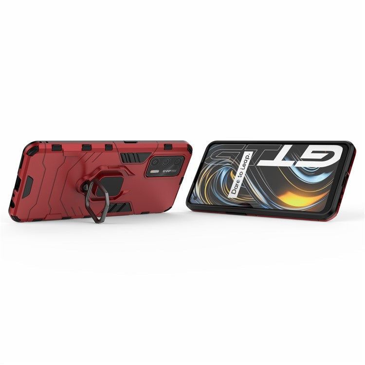 Cool Guard PC + TPU Combo Hybrid Phone Cover Case with Kickstand for Realme GT 5G - Red