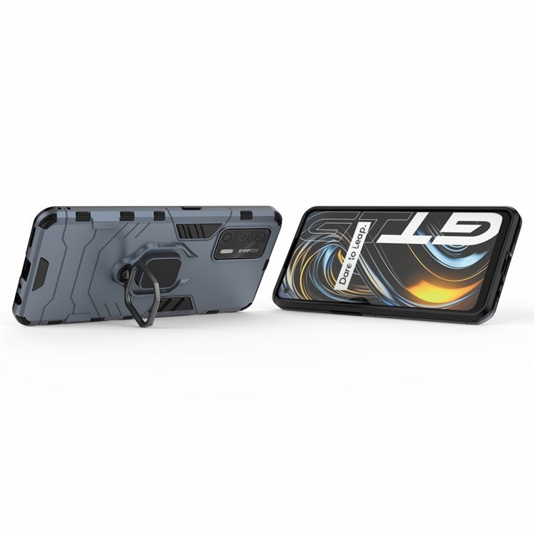 Cool Guard PC + TPU Combo Hybrid Phone Cover Case with Kickstand for Realme GT 5G - Blue