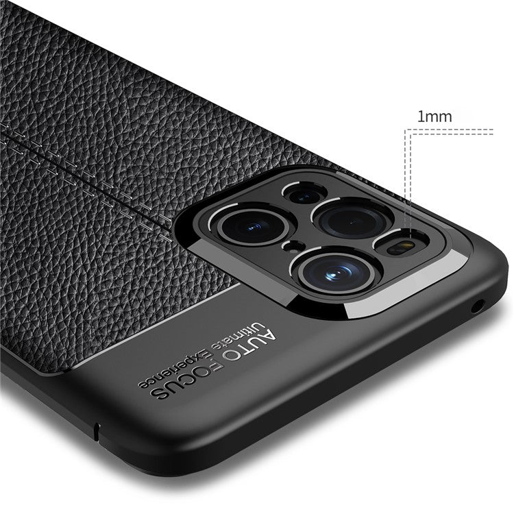 Litchi Texture Soft TPU Phone Case Protective Cover for Oppo Find X3 / X3 Pro - Blue