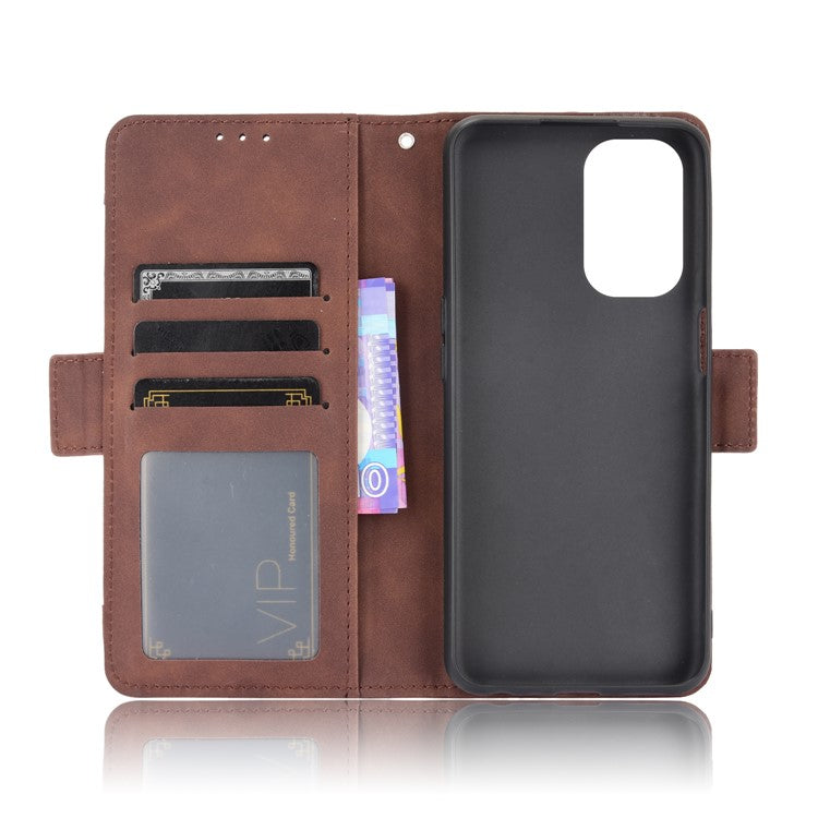 Leather Wallet Protective Case with Multiple Card Slots for Oppo A93 5G / A74 5G / A54 5G - Brown