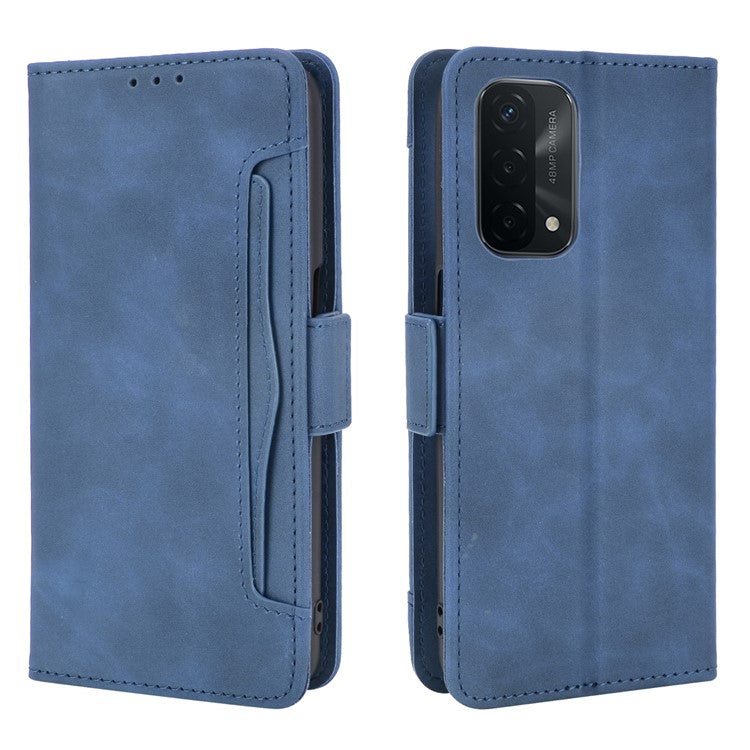 Leather Wallet Protective Case with Multiple Card Slots for Oppo A93 5G / A74 5G / A54 5G - Blue