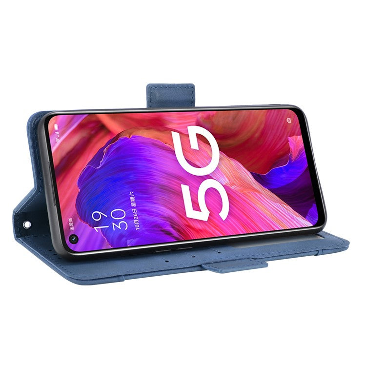 Leather Wallet Protective Case with Multiple Card Slots for Oppo A93 5G / A74 5G / A54 5G - Blue