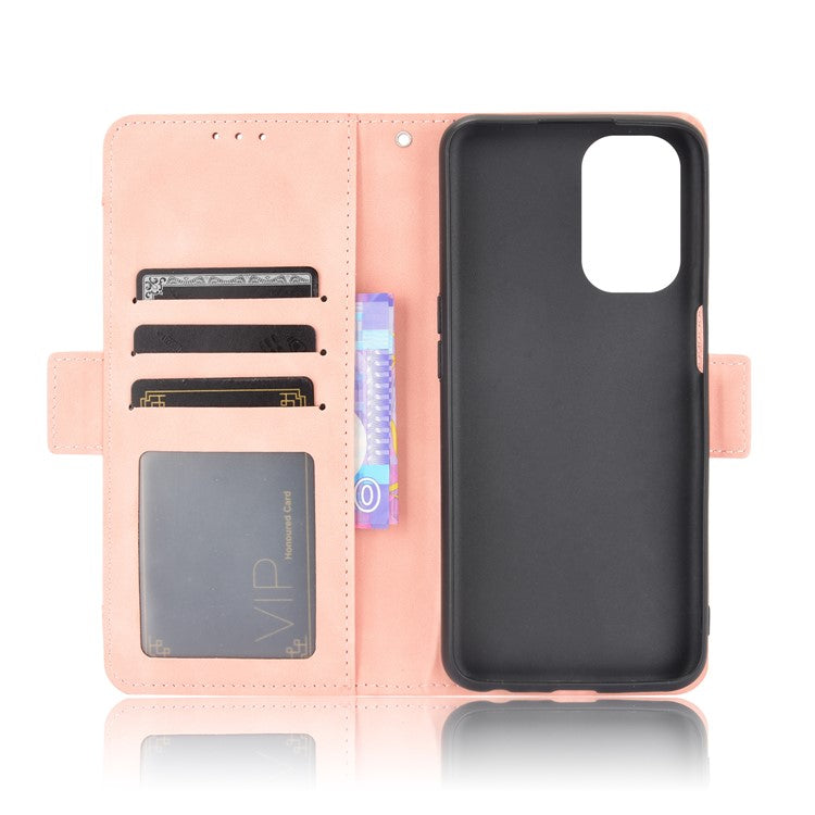 Leather Wallet Protective Case with Multiple Card Slots for Oppo A93 5G / A74 5G / A54 5G - Pink
