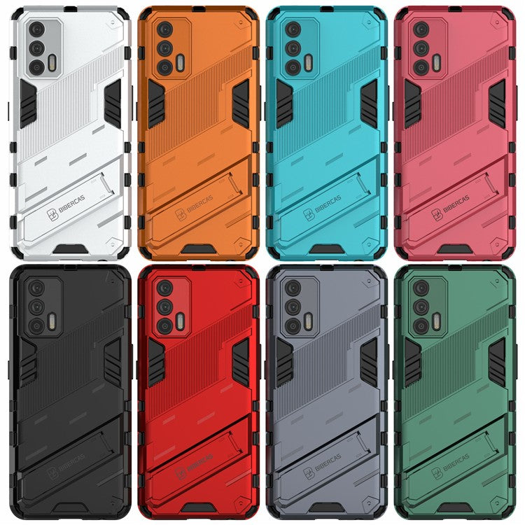 Shockproof PC + TPU Hybrid Phone Case Cover Kickstand for Oppo Realme GT 5G - Red