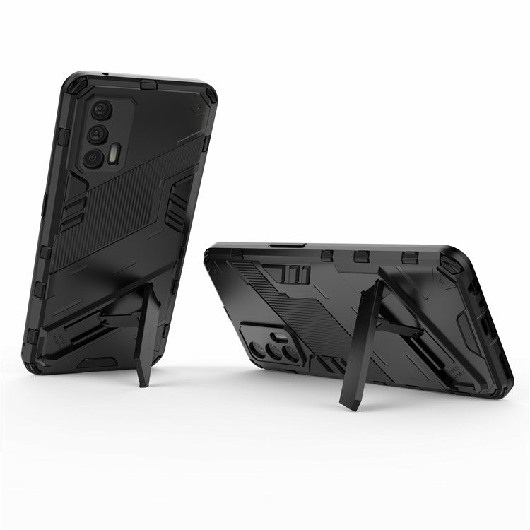 Shockproof PC + TPU Hybrid Phone Case Cover Kickstand for Oppo Realme GT 5G - Orange