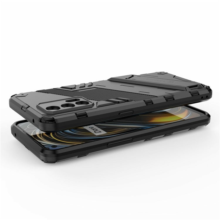 Shockproof PC + TPU Hybrid Phone Case Cover Kickstand for Oppo Realme GT 5G - Orange