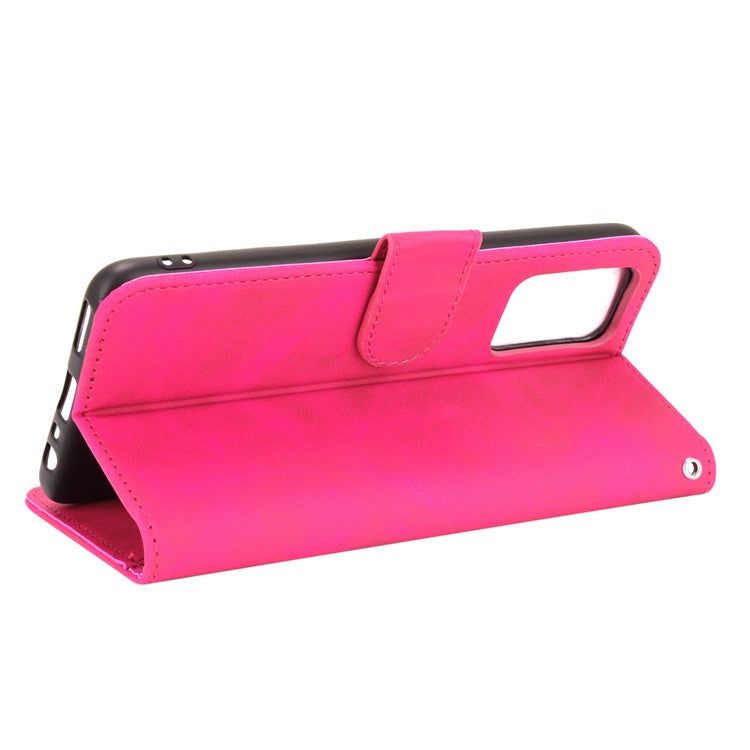 Silky Touch Leather Wallet Case Phone Shell for Realme GT - Rose