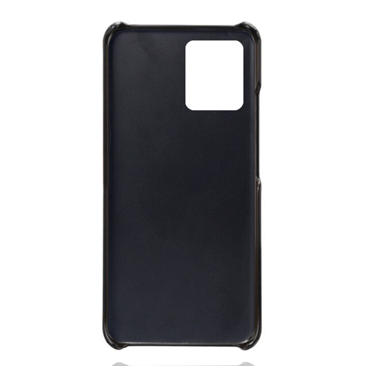KSQ Double Card Slots PU Leather Coated PC Shell Cover Case for Realme 8 Pro/8 - Black