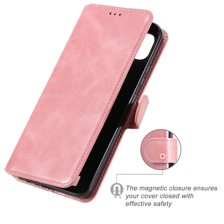 Wallet Stand Flip Leather Phone Case for Realme C20 - Rose Gold