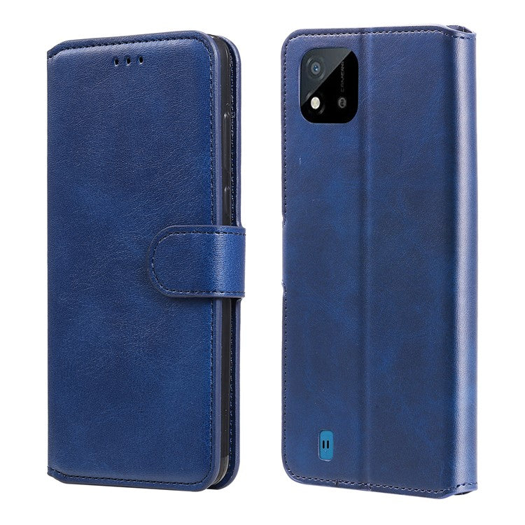 Wallet Stand Flip Leather Phone Case for Realme C20 - Blue