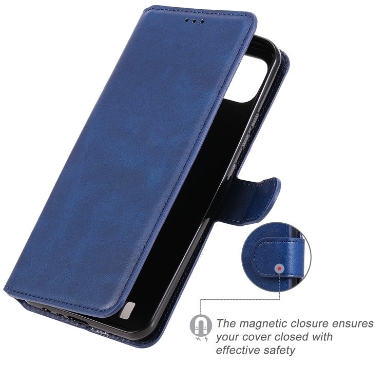 Wallet Stand Flip Leather Phone Case for Realme C20 - Blue