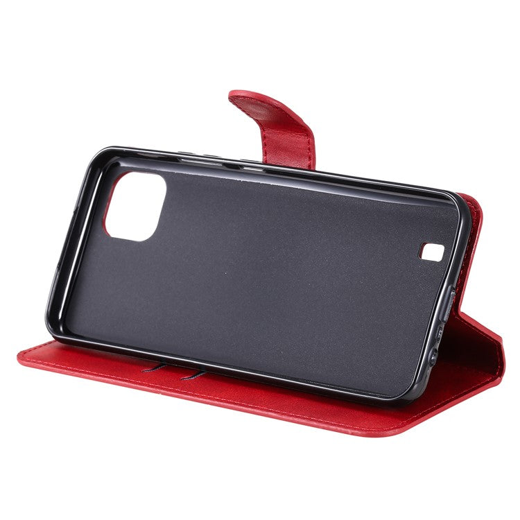 Wallet Stand Flip Leather Phone Case for Realme C20 - Red