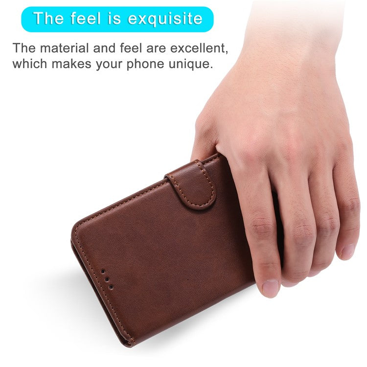 Wallet Stand Flip Leather Phone Case for Realme C20 - Brown