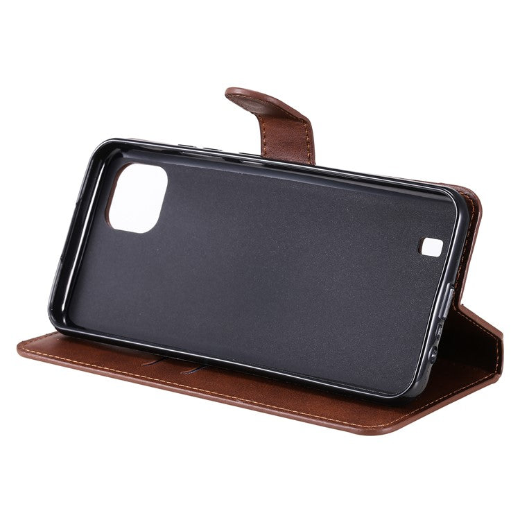 Wallet Stand Flip Leather Phone Case for Realme C20 - Brown