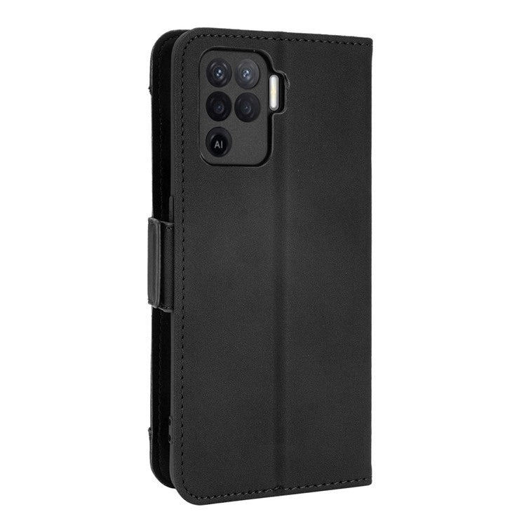 Multiple Card Slots Design Wallet Stand Leather Phone Case for Oppo A94 4G/F19 Pro 4G/Reno5 F/Reno5 Lite - Black