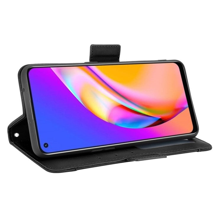 Multiple Card Slots Design Wallet Stand Leather Phone Case for Oppo A94 4G/F19 Pro 4G/Reno5 F/Reno5 Lite - Black