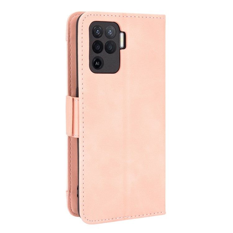 Multiple Card Slots Design Wallet Stand Leather Phone Case for Oppo A94 4G/F19 Pro 4G/Reno5 F/Reno5 Lite - Pink