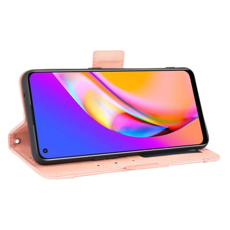 Multiple Card Slots Design Wallet Stand Leather Phone Case for Oppo A94 4G/F19 Pro 4G/Reno5 F/Reno5 Lite - Pink