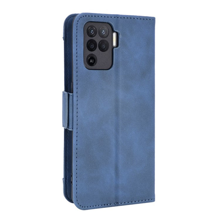 Multiple Card Slots Design Wallet Stand Leather Phone Case for Oppo A94 4G/F19 Pro 4G/Reno5 F/Reno5 Lite - Blue