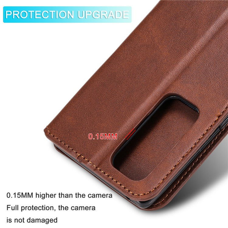 Wallet Stand Flip Leather Phone Case for Oppo Reno5 Pro+ 5G / Find X3 Neo - Brown