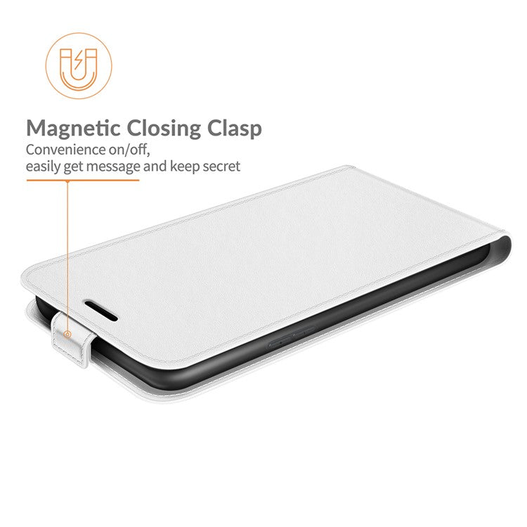 Vertical Flip Crazy Horse Leather Protector Case with Card Slot for Oppo A54 5G/A93 5G/A74 5G/OnePlus Nord N200 5G - White