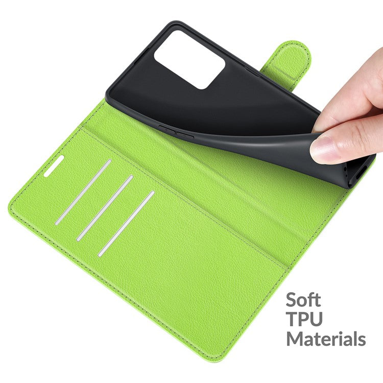 Litchi Skin Magnetic Leather Stand Case for Oppo A55 5G - Green