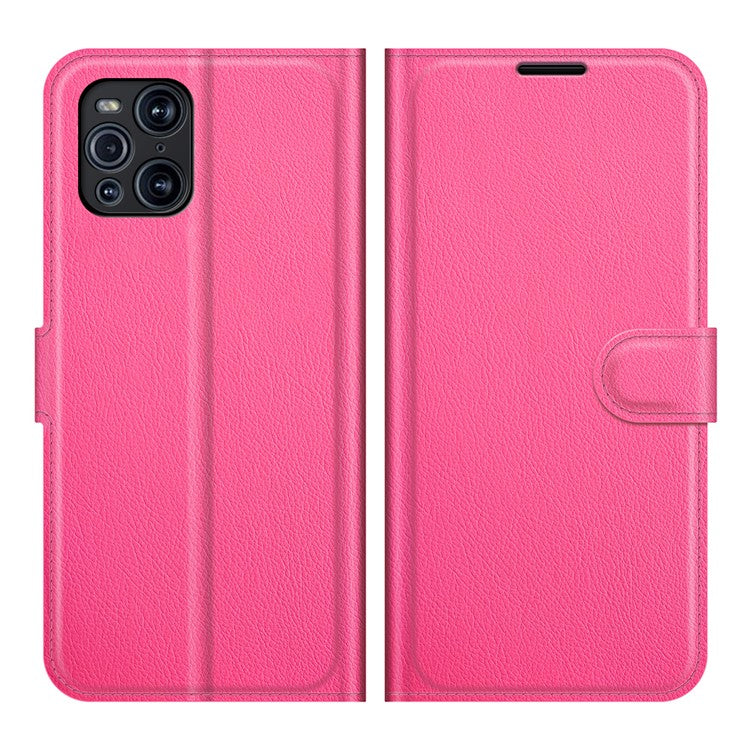 Litchi Skin Magnetic Leather Stand Case for Oppo Find X3 Pro / Oppo Find X3 - Rose