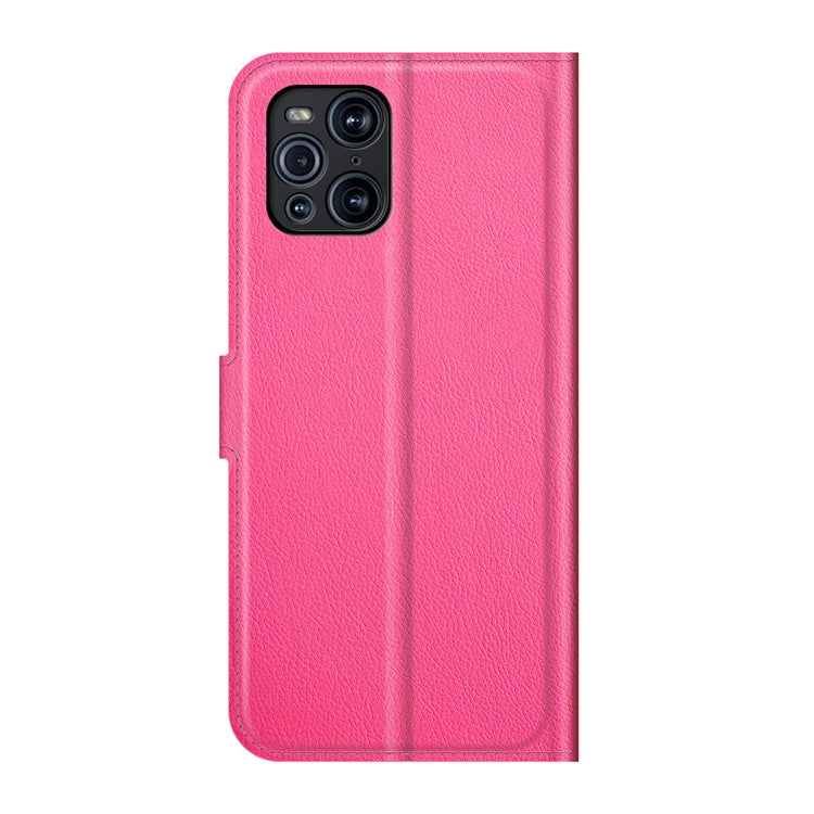 Litchi Skin Magnetic Leather Stand Case for Oppo Find X3 Pro / Oppo Find X3 - Rose