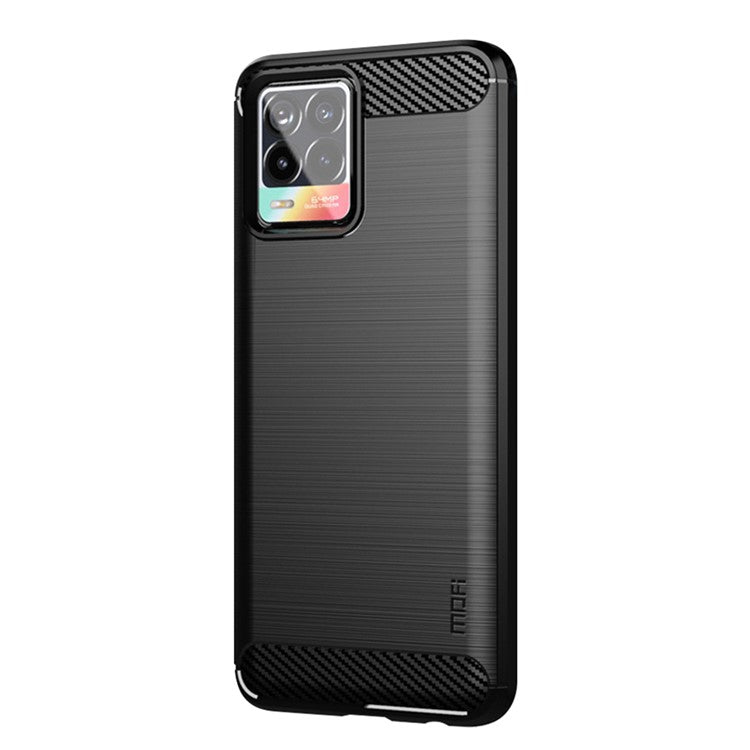 MOFI Carbon Fiber Brushed TPU Case Covering for Realme 8 Pro / Realme 8 - Black