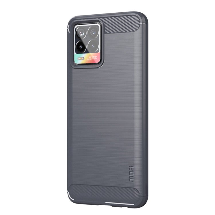 MOFI Carbon Fiber Brushed TPU Case Covering for Realme 8 Pro / Realme 8 - Grey