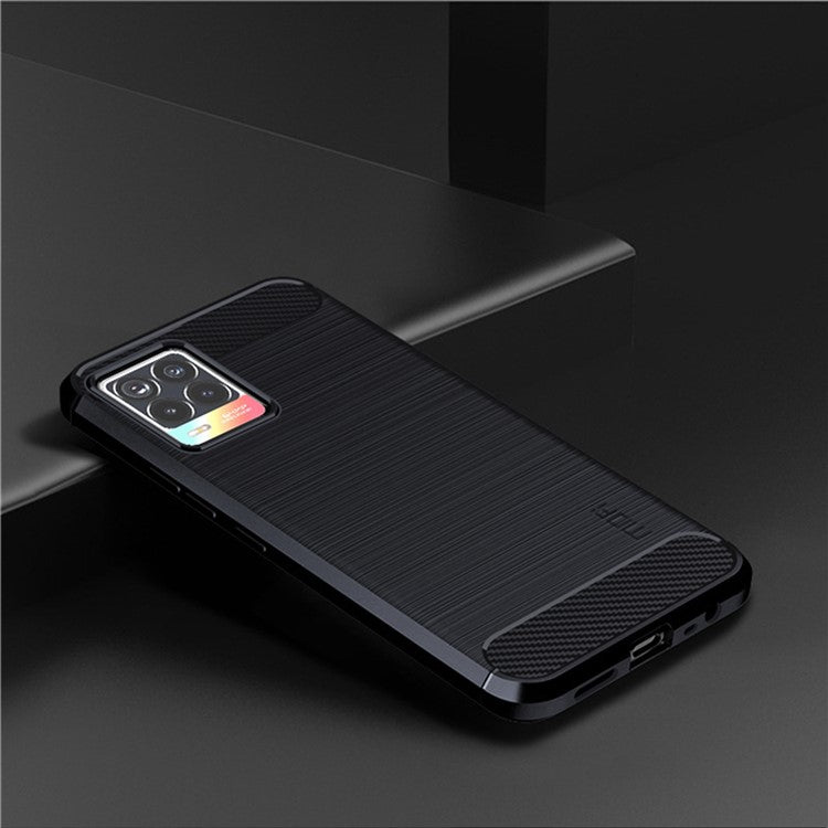 MOFI Carbon Fiber Brushed TPU Case Covering for Realme 8 Pro / Realme 8 - Blue