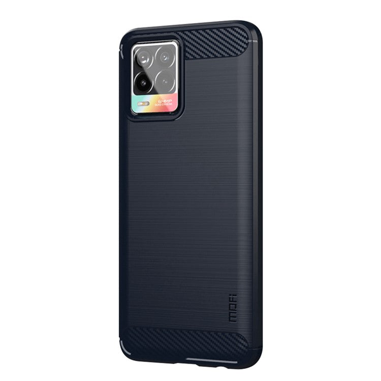 MOFI Carbon Fiber Brushed TPU Case Covering for Realme 8 Pro / Realme 8 - Blue