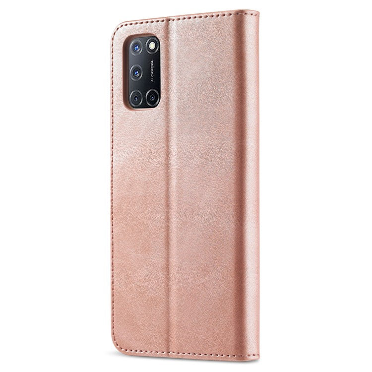 LC.IMEEKE for Oppo A74 5G/A93 5G/A54 5G Practical Wallet Stand Design Leather Mobile Phone Case - Rose Gold