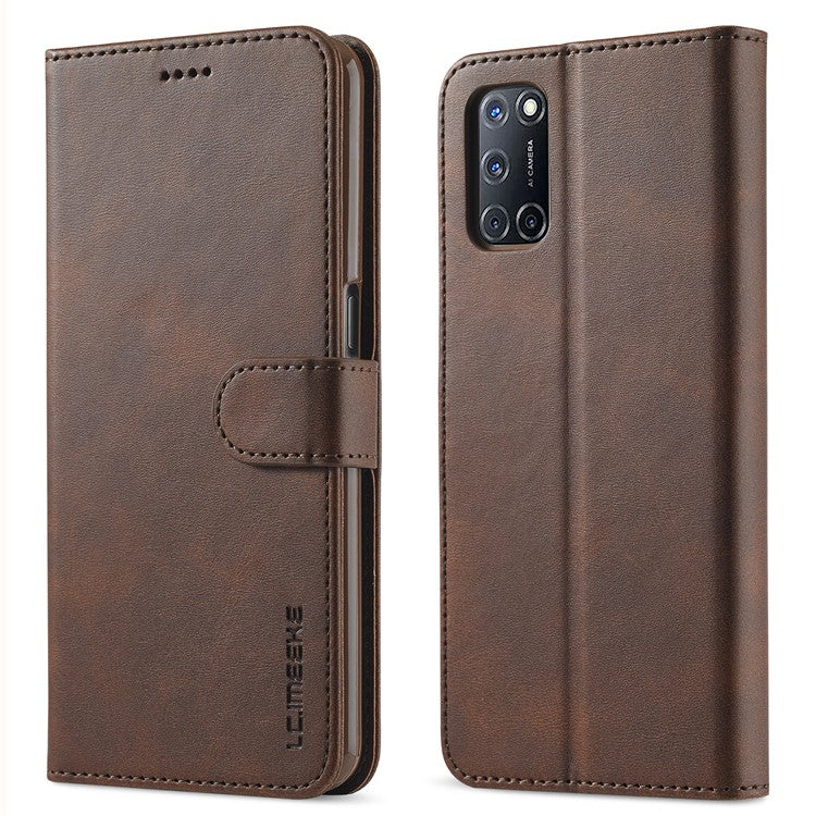 LC.IMEEKE for Oppo A74 5G/A93 5G/A54 5G Practical Wallet Stand Design Leather Mobile Phone Case - Brown
