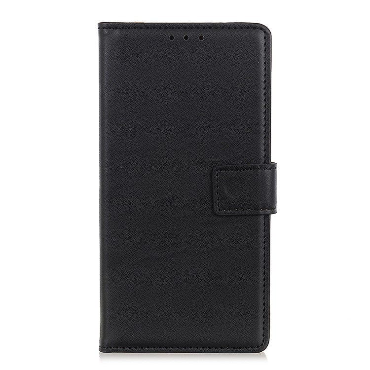 Magnetic Clasp PU Leather Protective Phone Wallet Stand Shell Case for Oppo F19 / Oppo A74 4G - Black