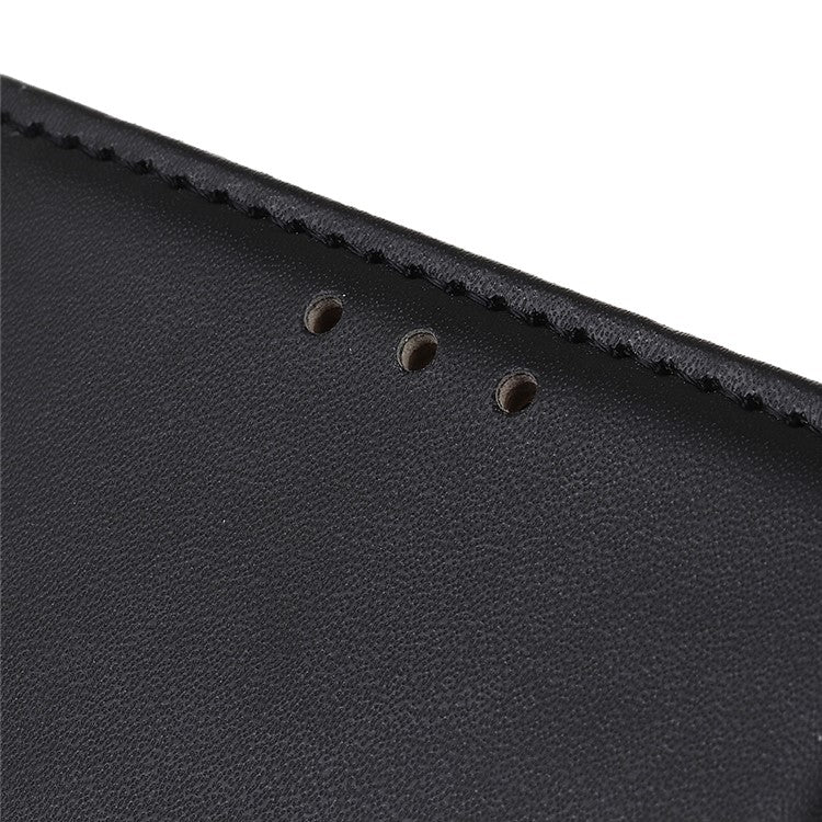 Magnetic Clasp PU Leather Protective Phone Wallet Stand Shell Case for Oppo F19 / Oppo A74 4G - Black