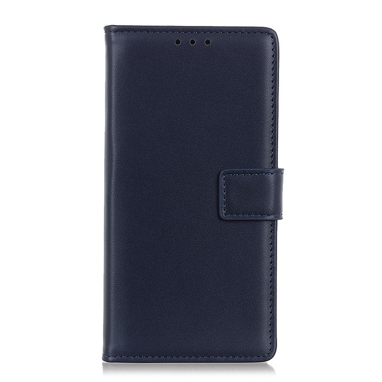 Magnetic Clasp PU Leather Protective Phone Wallet Stand Shell Case for Oppo F19 / Oppo A74 4G - Blue