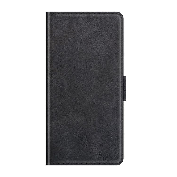 PU Leather Wallet Stand Double Clasp Magnetic Closure Phone Case Shell for Oppo A94 5G - Black