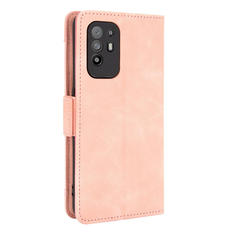 Leather Phone Wallet Design Stand Feature Protective Cover Case with Multiple Card Slots for Oppo A94 5G/Reno5 Z/F19 Pro+ 5G - Pink