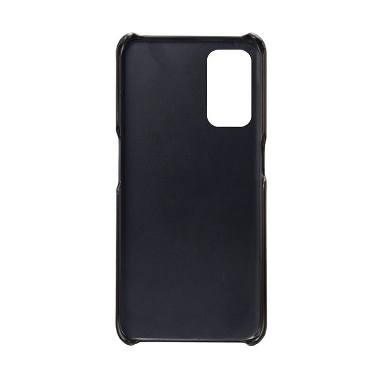KSQ Double Card Slots PU Leather Coated PC Shell Cover Case for Oppo A74 5G / A54 5G / A93 5G - Black