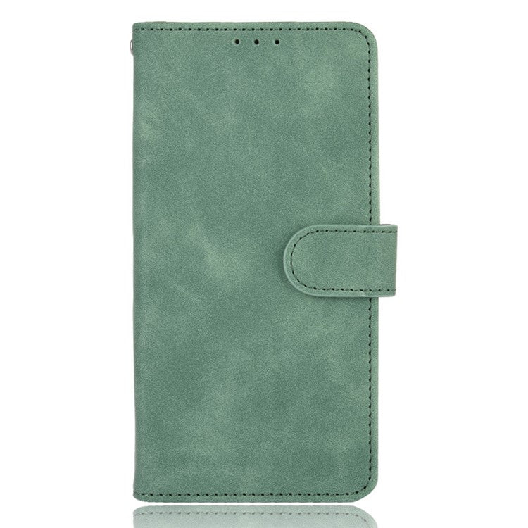 Skin-Touch Wallet Leather Stand Folio Flip Phone Case for Realme 8 5G/V13 5G/Narzo 30 5G/Q3 5G/Q3i 5G - Green