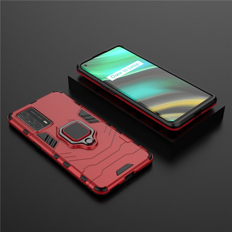 Cool Guard PC + TPU Kickstand Hybrid Phone Case with Stand for Realme X7 Pro Ultra - Red