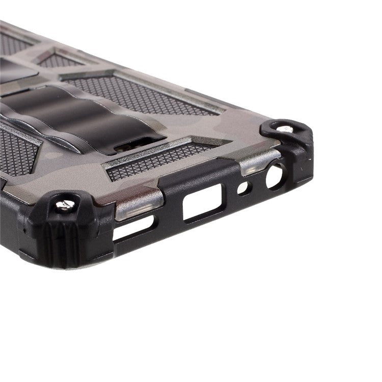 Camouflage Pattern Kickstand Design Detachable Drop-proof Phone Case Cover with Magnetic Sheet for Oppo A74 5G/A93 5G/OnePlus Nord N200 5G - Army Green