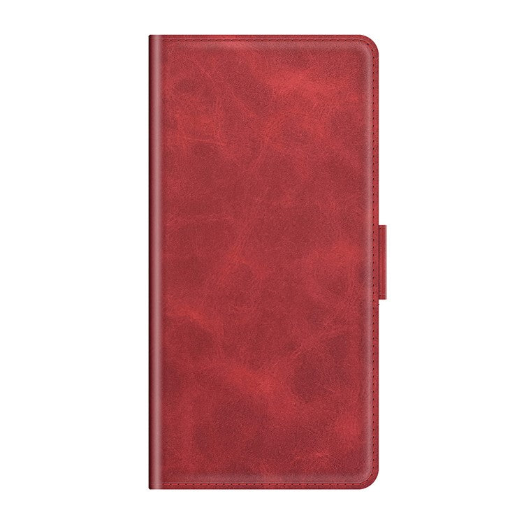 Magnetic Double Clasp Leather Wallet Case for OPPO Reno5 Pro Plus 5G/Find X3 Neo - Red