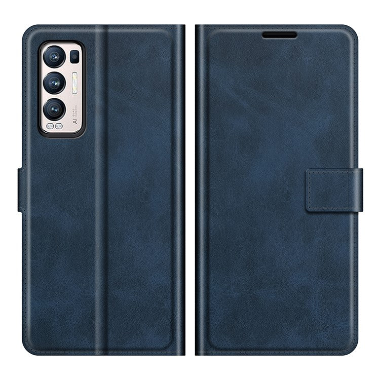Wallet Leather Stand Case for OPPO Reno5 Pro Plus 5G/Find X3 Neo - Blue