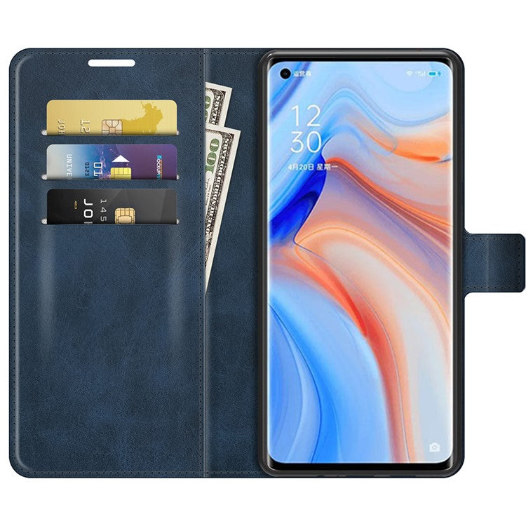 Wallet Leather Stand Case for OPPO Reno5 Pro Plus 5G/Find X3 Neo - Blue