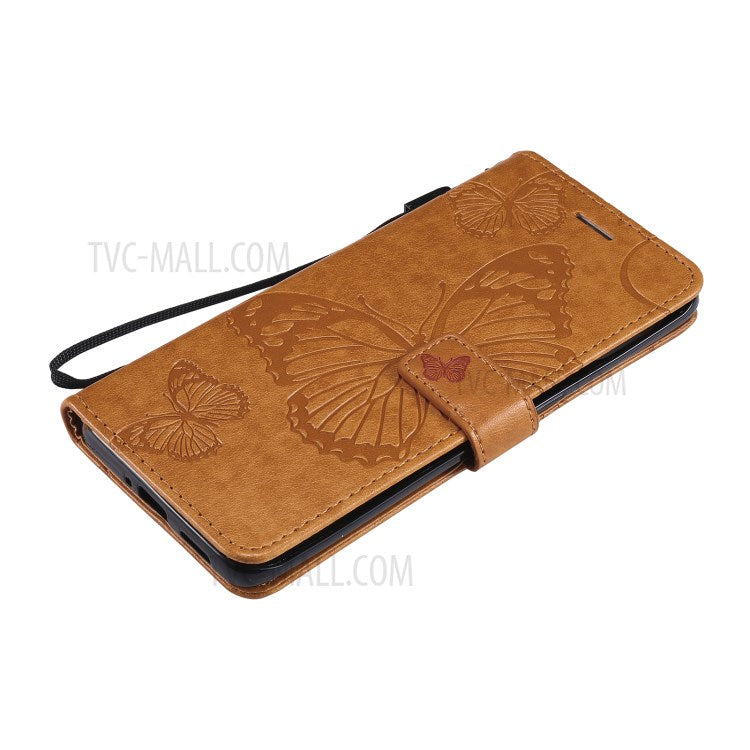 KT Imprinting Flower Series-2 Wallet Stand Leather Butterflies Pattern Phone Covering Case for Oppo Find X3 Pro / Find X3 - Yellow