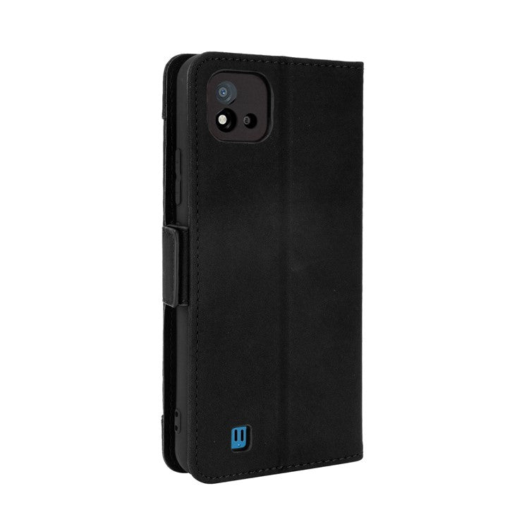 Multiple Card Slots Wallet Leather Stand Cover for Realme C11 2021 / C20 / C20A Phone Case - Black