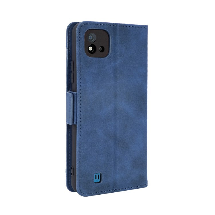Multiple Card Slots Wallet Leather Stand Cover for Realme C11 2021 / C20 / C20A Phone Case - Blue